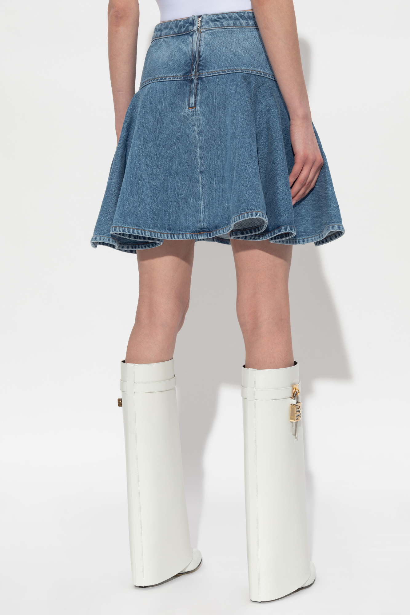 【送料&関税込】Givenchy Denim Skirt With Chain Mini skirt in denim with chain details in - medium blue